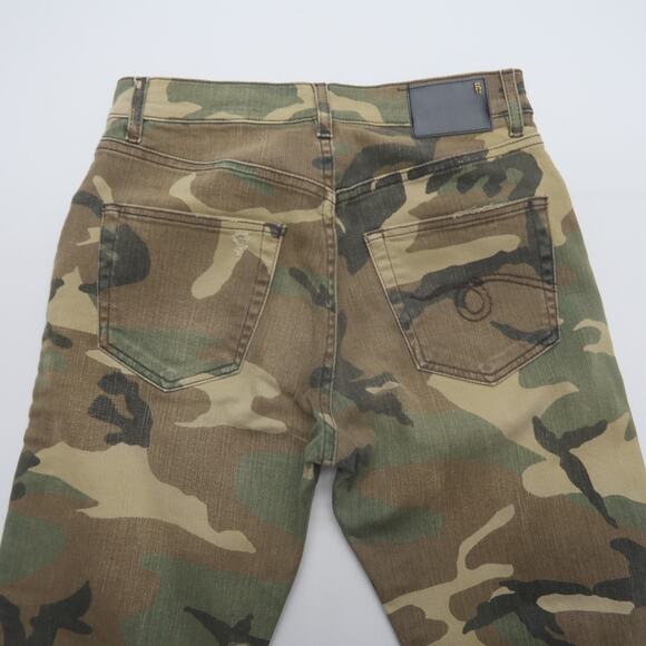 R13 Boyfriend Jeans in Beige Camo Size 24 Oversized Baggy Crop - Picture 4 of 13